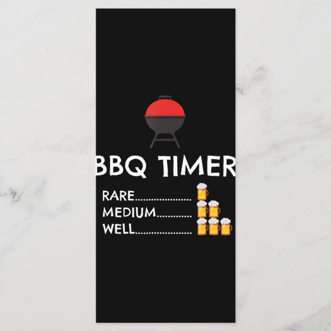 GRILLEN Timer Barbecue Funny Grill Grillgeschenk Menükarte (Vorderseite)