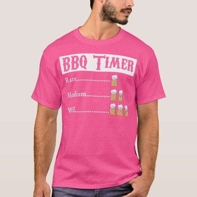 Grillen Timer Barbecue T-Shirt (Vorderseite)