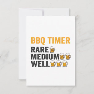 GRILLEN Timer Beer trinkt Funny Grilling Vater Ges Dankeskarte