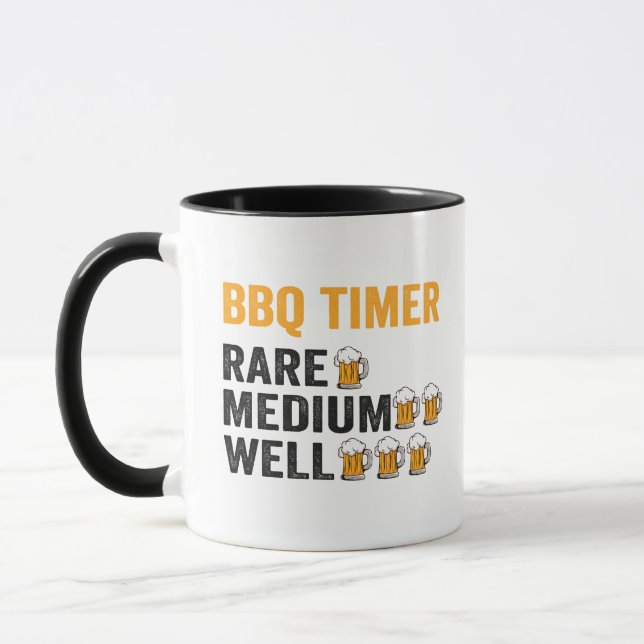 GRILLEN Timer Beer trinkt Funny Grilling Vater Ges Tasse (Links)
