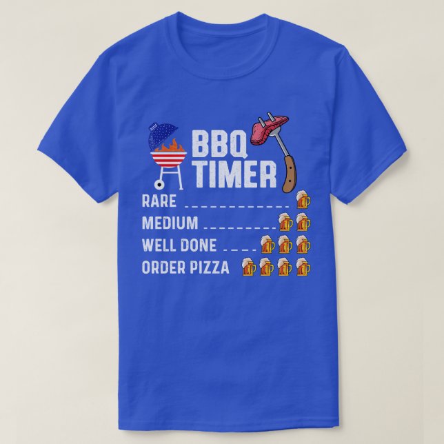 GRILLEN Timer Funny Barbecue Master Grill Puff Gri T-Shirt (Design vorne)
