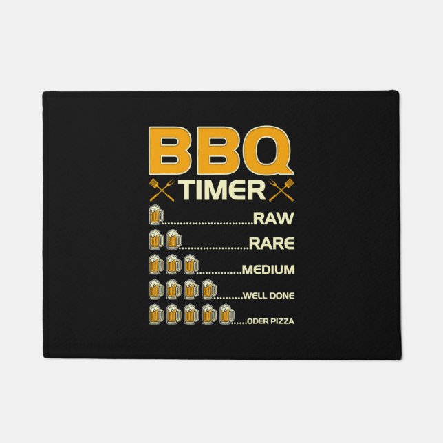 GRILLEN Timer Grilling Beer Drink Fußmatte (Vorderseite)