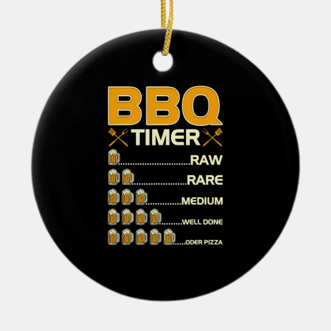 GRILLEN Timer Grilling Beer Drink Keramik Ornament (Vorne)