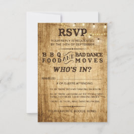 GRILLEN UAWG für rustikale Hochzeit RSVP Karte