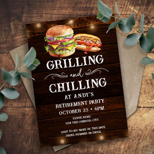 Grillen und Abkühlen Lässiger GRILLEN über das Ren Einladung