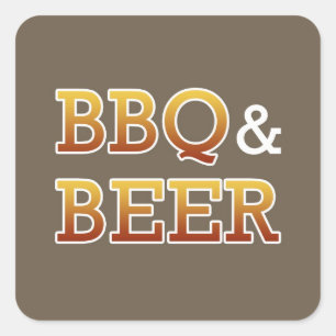 GRILLEN- und Bieraufkleber Quadratischer Aufkleber