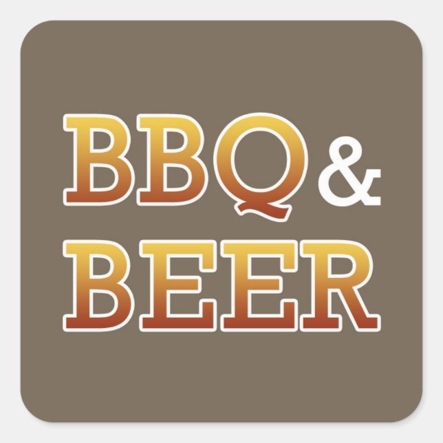 GRILLEN- und Bieraufkleber Quadratischer Aufkleber (Vorderseite)
