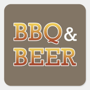 GRILLEN- und Bieraufkleber Quadratischer Aufkleber
