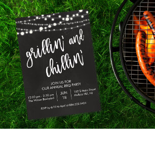 Grillen und Chillen-Schiefertafel BBQ-Einladung Einladung