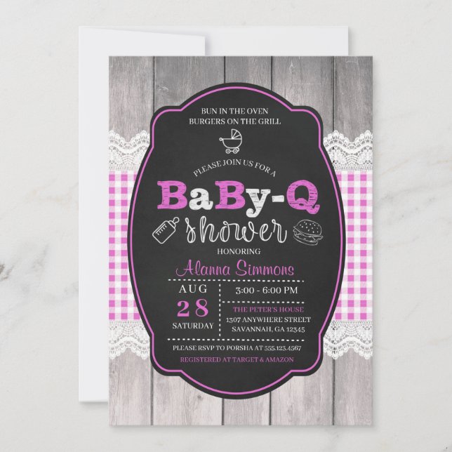 Grillen von Baby Q Baby Shower Einladung (Vorderseite)