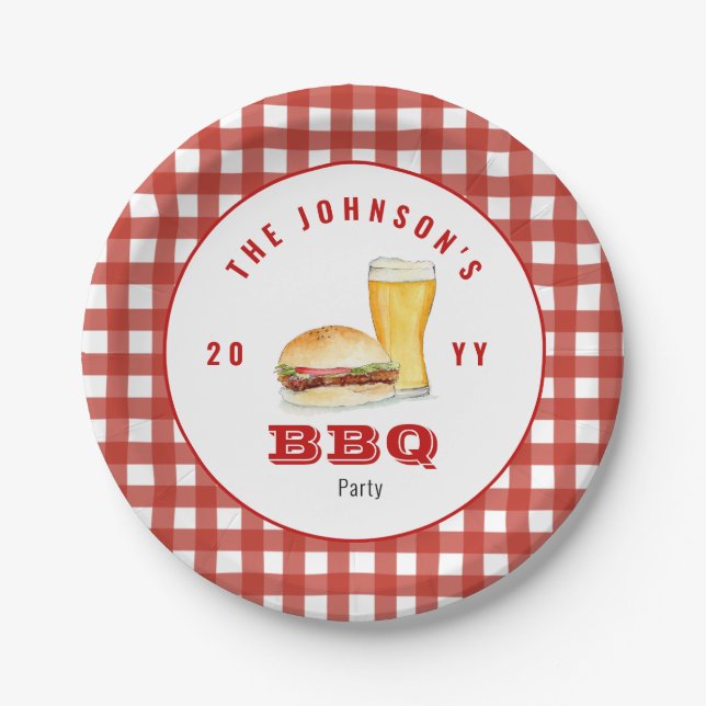 Grillen von Burger & Bierbraun, Familienpikone Pappteller (Vorderseite)