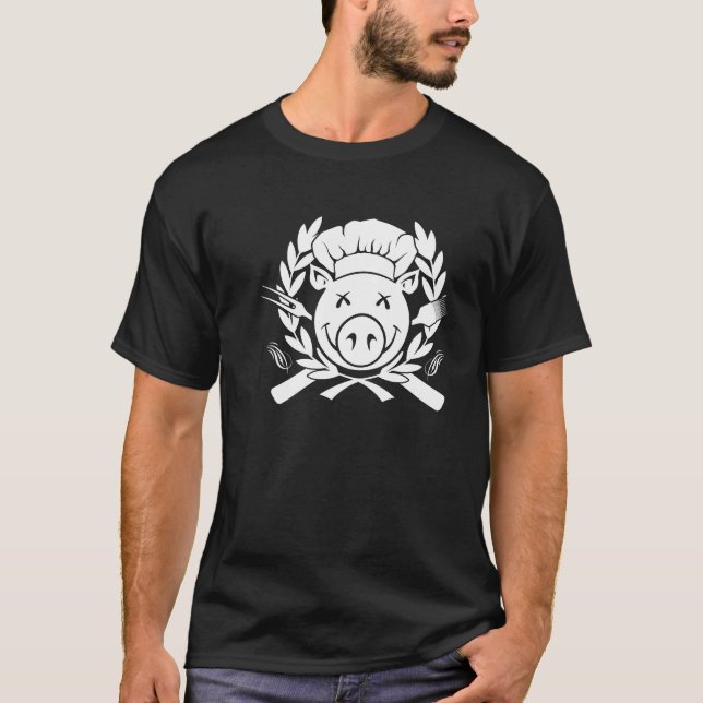 GRILLEN Wappen - weißer Druck T-Shirt (Vorderseite)