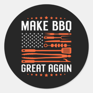 Grillen wieder großartig machen - Trump, der Barbe Runder Aufkleber