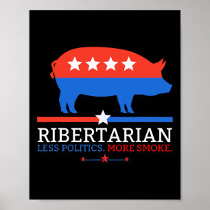 Grillender Vater Bbq Ribertarian Lustige Politik V Poster