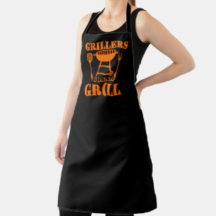 Griller grillen Bratwurst Barbecue Orange Schürze