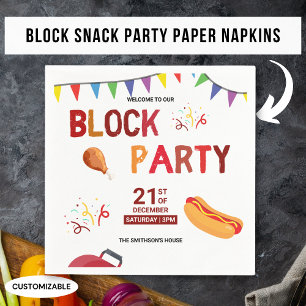 Grillfest Snack Picknick Spaß Nachbarschaft Blockp Serviette