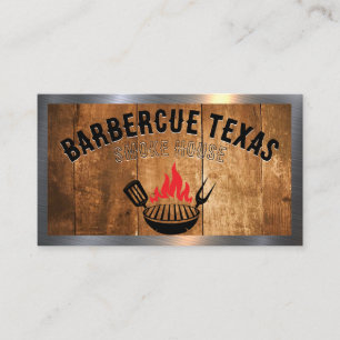 Grillfeuerlogos   Holz und Metall Visitenkarte