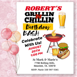 Grillin Chillin Birthday Bash Barbecue Einladung