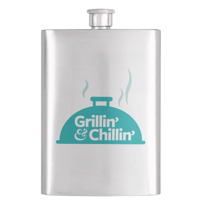 Grillin u. Chillin Flachmann (Vorderseite)