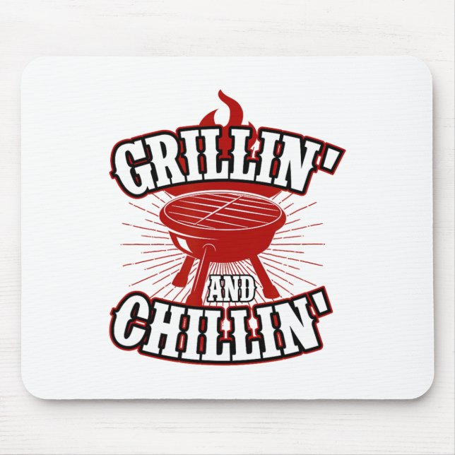 Grillin und Chillin - 4. Juli Hamburger Grilli Mousepad (Vorne)