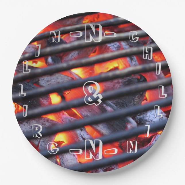 Grillin und Chillin PapierTeller (Vorderseite)