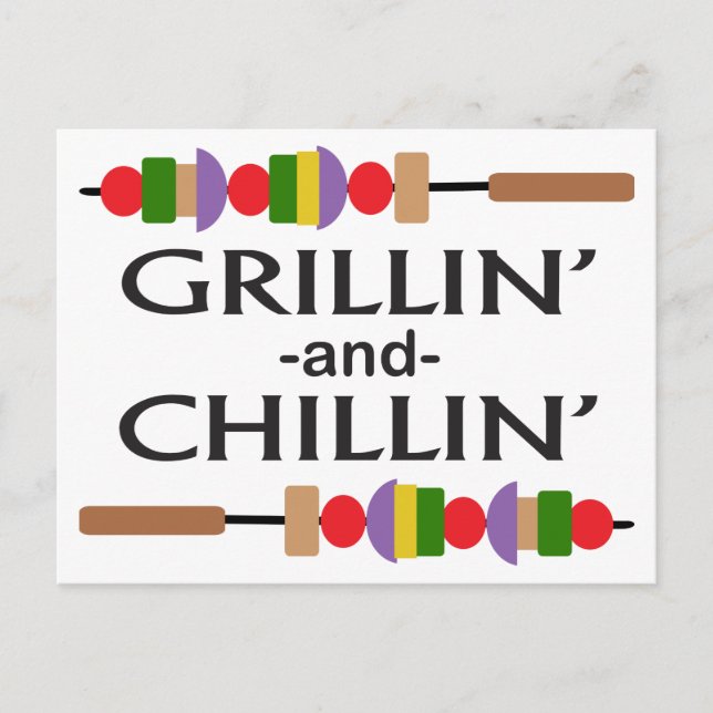 Grillin und Chillin Postkarte (Vorderseite)