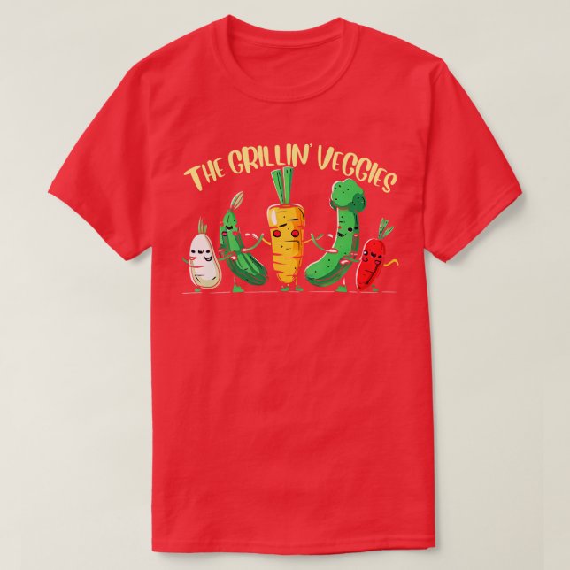Grillin Veggies Funny Vegetables T-Shirt (Design vorne)