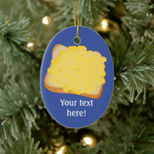 Grillkäse auf Toast, eigene Worte dazu Keramik Ornament