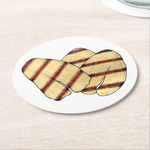 Grillkäse, gebraten, zyprisch, vegetarisch runder pappuntersetzer