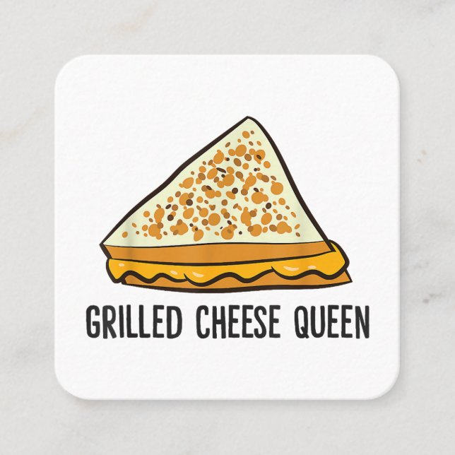Grillkäse Queen Funny Grilled Cheese Quadratische Visitenkarte (Vorderseite)