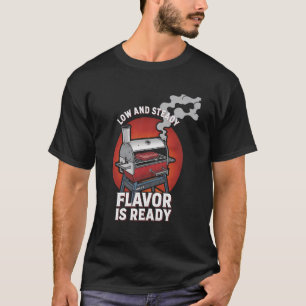 Grillknirsche, niedrig und stetig, rauchiger Koch T-Shirt