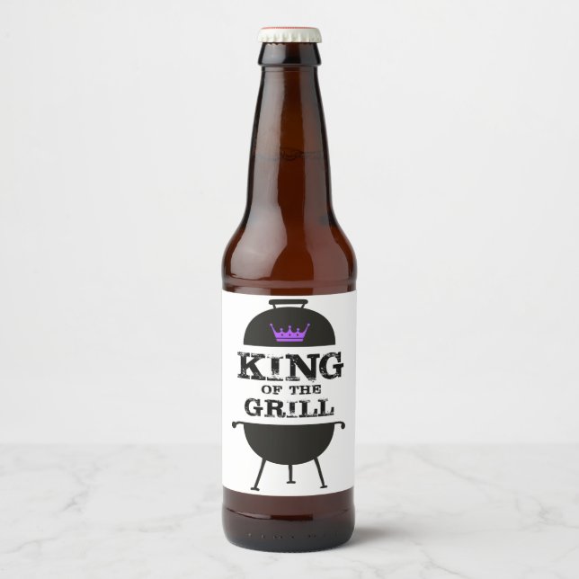 Grillkönig, Lila schwarze Krone Bierflaschenetikett (Vorderseite)