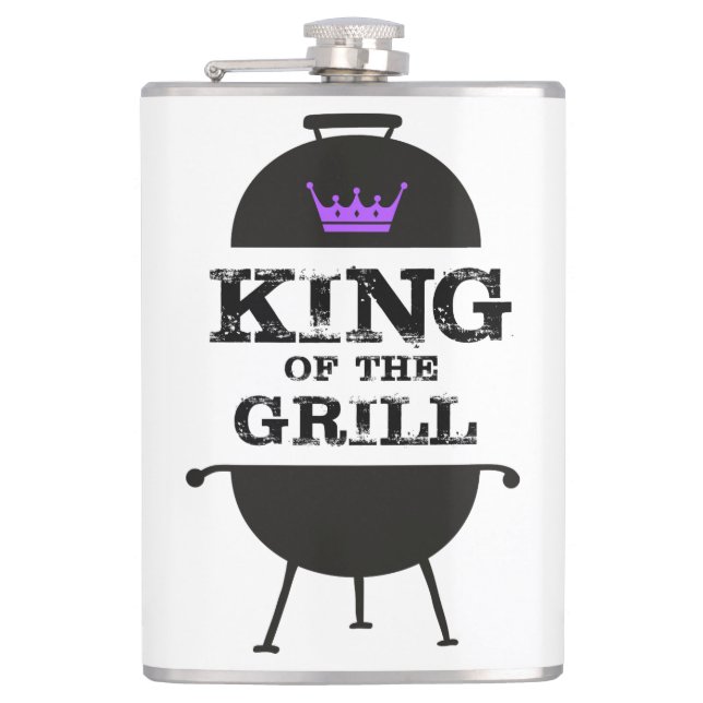 Grillkönig, Lila schwarze Krone Flachmann (Vorderseite)