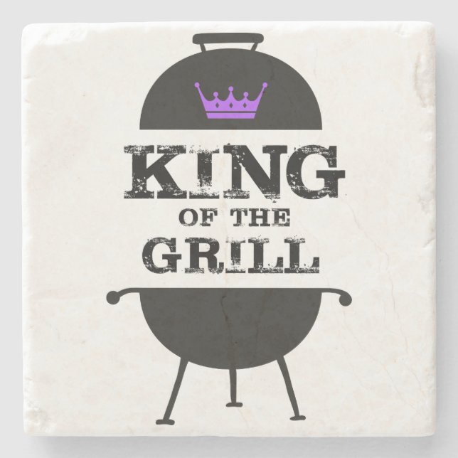 Grillkönig, Lila schwarze Krone Steinuntersetzer (Vorderseite)