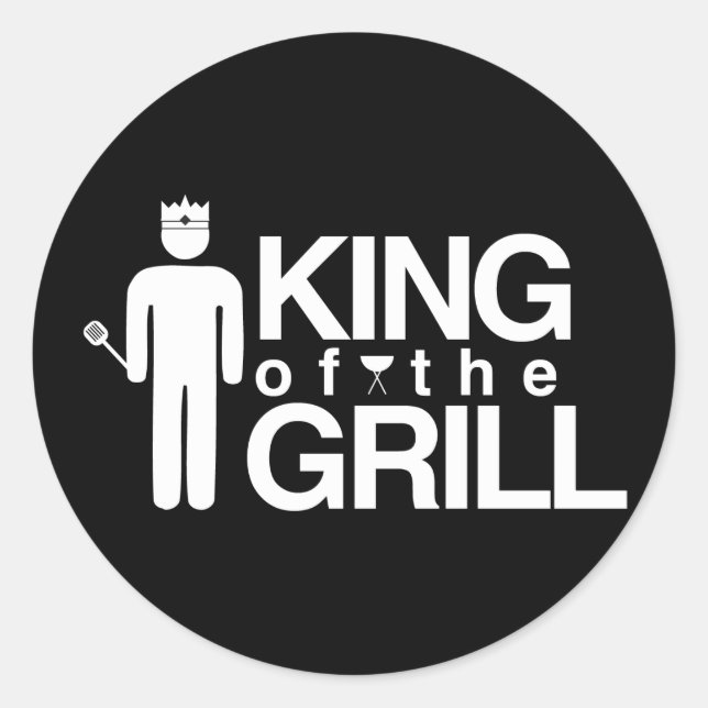 Grillkönig Runder Aufkleber (Vorderseite)