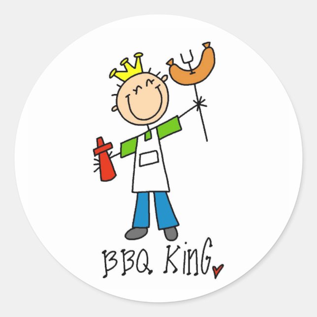 Grillkönig Runder Aufkleber (Vorderseite)