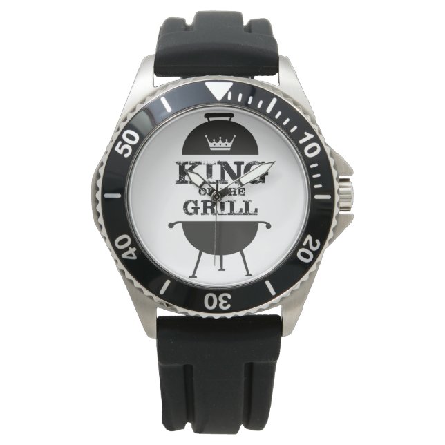 Grillkönig, Schwarz-weiße Krone Armbanduhr (Vorderseite)