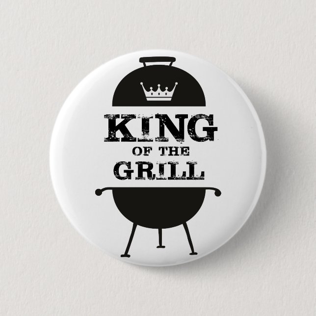 Grillkönig, Schwarz-weiße Krone Button (Vorderseite)