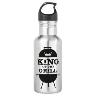 Grillkönig, Schwarz-weiße Krone Edelstahlflasche