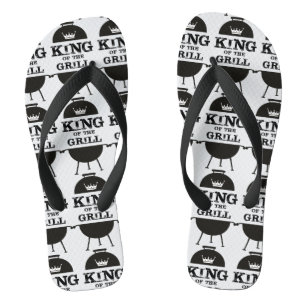 Grillkönig, Schwarz-weiße Krone Flip Flops