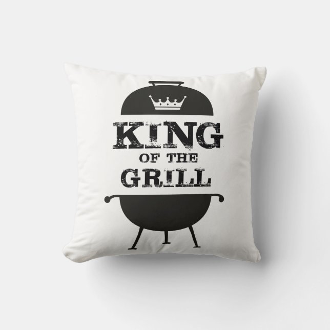 Grillkönig, Schwarz-weiße Krone Kissen (Vorderseite)