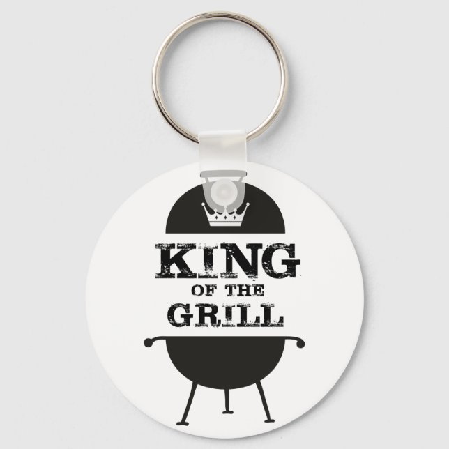 Grillkönig, Schwarz-weiße Krone Schlüsselanhänger (Vorderseite)