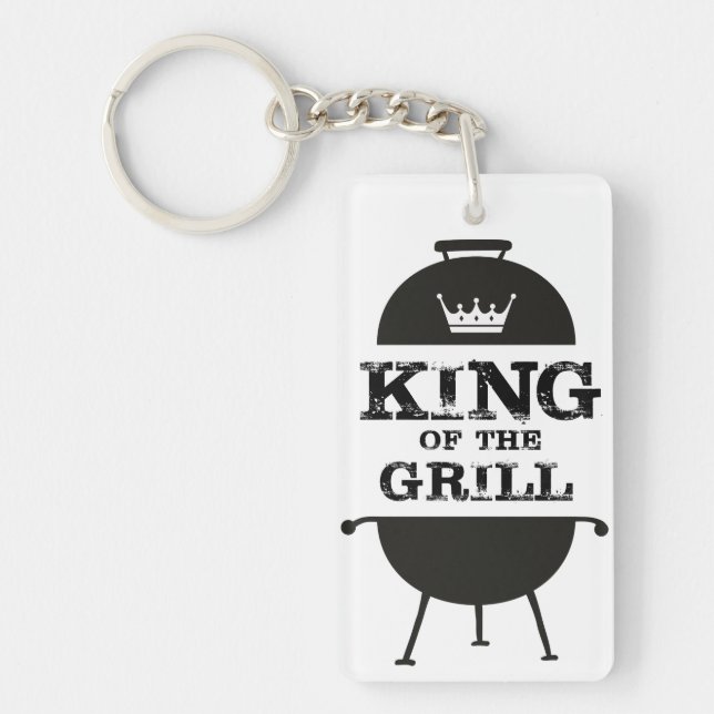 Grillkönig, Schwarz-weiße Krone Schlüsselanhänger (Vorderseite)