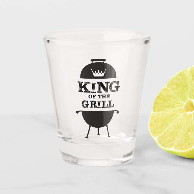 Grillkönig, Schwarz-weiße Krone Schnapsglas (Vorderseite)