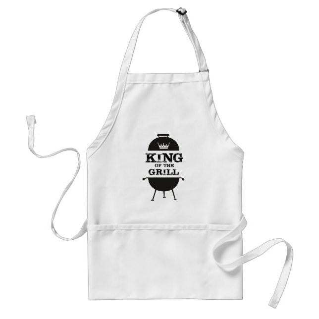 Grillkönig, Schwarz-weiße Krone Schürze (Vorne)