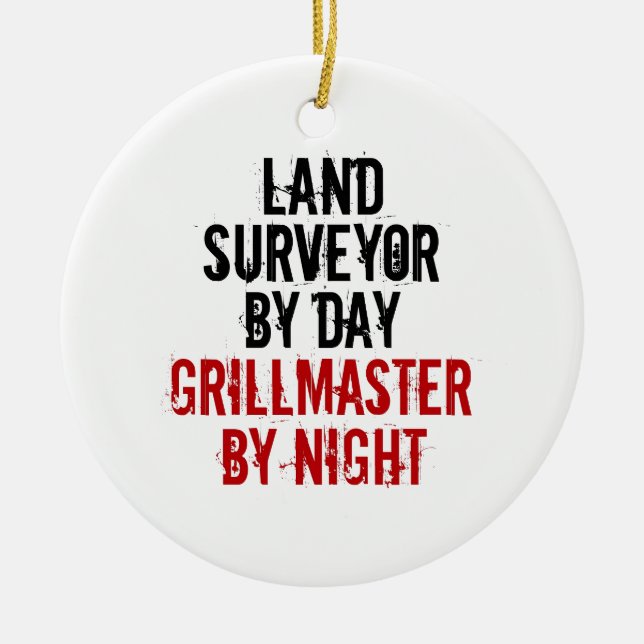 Grillmaster Land Surveyor Keramik Ornament (Vorne)