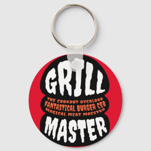 Grillmeister BBQ Papa Zitat Burger Grillen Cookout Schlüsselanhänger