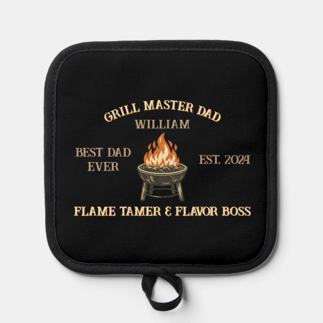 Grillmeister Bedienung Topflappen (Vorderseite)