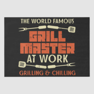 Grillmeister bei der Arbeit Grillabkühlung Funny G Seidenpapier