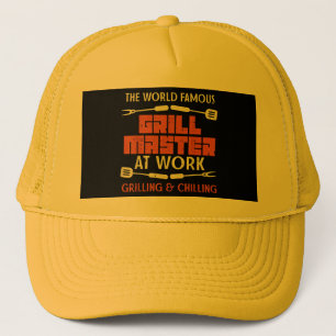 Grillmeister bei der Arbeit Grillabkühlung Funny G Truckerkappe